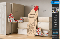 Funny Bookmark Laser Cut | Page Marker | Engraved | Clown Product Image 1
