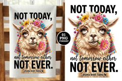 Funny llama Kitchen Towel Design Png Sublimation Product Image 1
