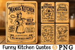 Funny Mama's Kitchen Quotes, Retro Kitchen SVG Product Image 1