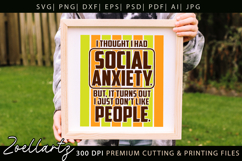 Sarcastic Mental Health SVG Funny Anxiety T-shirt Mug Design Product Image 3