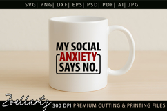 Funny Mental Health SVG Sarcastic Anxiety T-shirt Mug Design Product Image 3