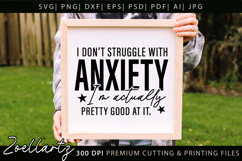 Funny Mental Health SVG Sarcastic Anxiety T-shirt Mug Design Product Image 5