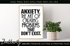 Funny Mental Health SVG Sarcastic Anxiety T-shirt Mug Design Product Image 4