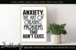 Funny Mental Health SVG Sarcastic Anxiety T-shirt Mug Design Product Image 4