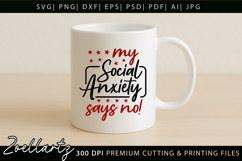 Funny Mental Health SVG Sarcastic Anxiety T-shirt Mug Design Product Image 4