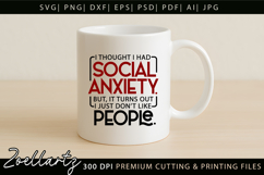 Sarcastic Mental Health SVG Funny Anxiety T-shirt Mug Design Product Image 3