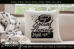 Sarcastic Mental Health SVG Funny Anxiety T-shirt Mug Design Product Image 4