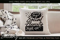Sarcastic Mental Health SVG Funny Anxiety T-shirt Mug Design Product Image 4