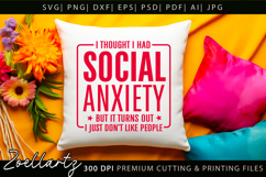 Sarcastic Mental Health SVG Funny Anxiety T-shirt Mug Design Product Image 2