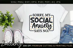 Funny Mental Health SVG Sarcastic Anxiety T-shirt Mug Design Product Image 1