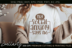 Funny Mental Health SVG Sarcastic Anxiety T-shirt Mug Design Product Image 3