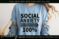 Mental Health Awareness SVG Funny Sarcastic Anxiety T-shirt Product Image 5