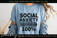 Mental Health Awareness SVG Funny Sarcastic Anxiety T-shirt Product Image 5