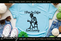 Funny Mental Health SVG Coffee & Anxiety Sarcastic T-shirt Product Image 5