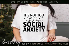 Mental Health Awareness SVG Funny Sarcastic Anxiety T-shirt Product Image 1