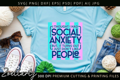Funny Mental Health SVG Sarcastic Anxiety T-shirt Mug Design Product Image 2