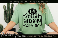 Funny Mental Health SVG Sarcastic Anxiety T-shirt Mug Design Product Image 4