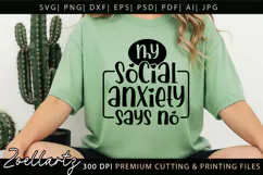 Funny Mental Health SVG Sarcastic Anxiety T-shirt Mug Design Product Image 4