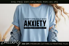 Funny Mental Health SVG Sarcastic Anxiety T-shirt Mug Design Product Image 6