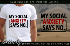 Funny Mental Health SVG Sarcastic Anxiety T-shirt Mug Design Product Image 2