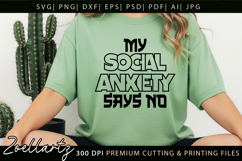 Funny Mental Health SVG Sarcastic Anxiety T-shirt Mug Design Product Image 2