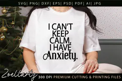Funny Mental Health SVG Sarcastic Anxiety T-shirt Mug Design Product Image 2