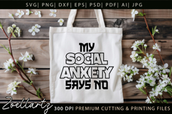 Funny Mental Health SVG Sarcastic Anxiety T-shirt Mug Design Product Image 5