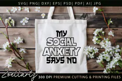 Funny Mental Health SVG Sarcastic Anxiety T-shirt Mug Design Product Image 5