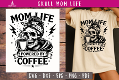 funny mom life coffee skull svg