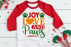 joy love and paws SVG, Christmas Dog SVG Design Product Image 2