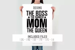 Mom The Boss The Banker The Queen SVG PNG | Funny Mom Quote Product Image 2