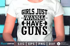 Girls just wanna have guns SVG, Workout SVG Design Product Image 1