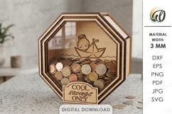 3D Funny Money Bank Laser Cut. Saving Box SVG Product Image 1