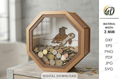 3D Funny Money Bank Laser Cut. Saving Box SVG Product Image 1