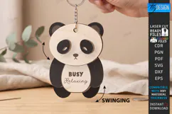 Moving Animal Keychain Laser Cut | Bag Tag | Bag Charm SVG Product Image 1