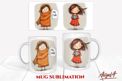 After Before Coffee Mug sublimation, girl drinking coffee Product Image 1