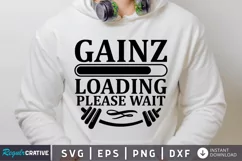 Gainz loading please wait SVG, Workout SVG Design Product Image 1