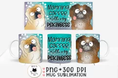 funny mug sublimation design with a pekingese and a phrase