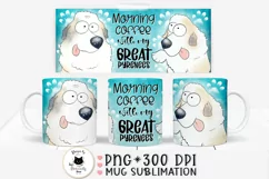 funny dog mug sublimation design with great pyrenees  illustration and a phrase