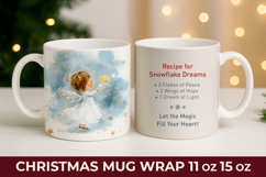 Angel Christmas Mug Wrap, christmas sublimation mug wrap Product Image 1