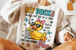 Funny Ducks Not in a Row PNG, Snarky Funny Mental Health PNG Product Image 1