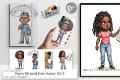 Funny Natural Hair Humor Digital Paper Product Image 1