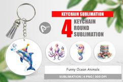 Funny Ocean Animals Keychain Product Image 1