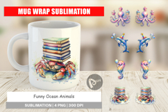 Funny Ocean Animals Mug Wrap Product Image 1