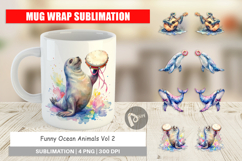 Funny Ocean Animals Mug Wrap Product Image 1
