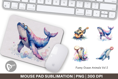 Funny Ocean Animals Mouse Pad Product Image 1