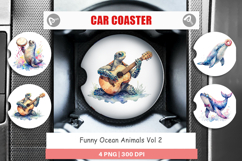 Funny Ocean Animals Car Coaster Product Image 1