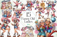 Funny Old Ladies Sublimation Clipart Product Image 1