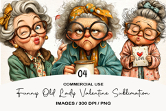 Funny Old Lady Valentine Sublimation Product Image 1