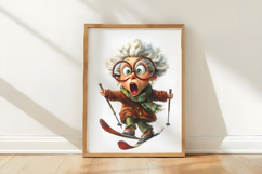 funny old lady winter sports clipart png Product Image 3